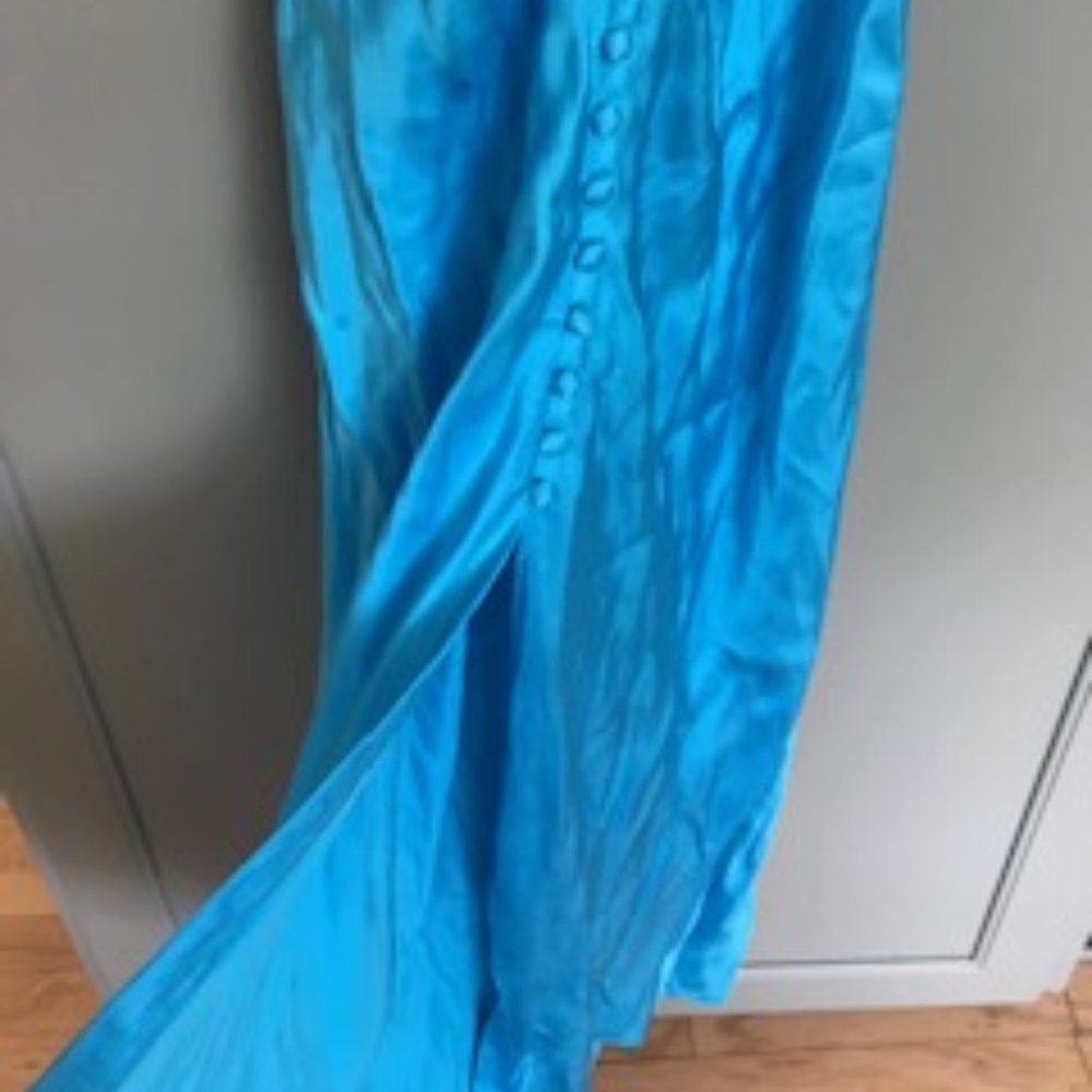 NWT Ellor Button Down Blue Aquarius Maxi Dress - Picture 6 of 9